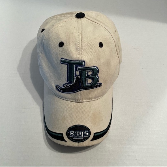 Tampa Bay Devil Rays Logo 7 Vintage MLB Snapback Cap Hat White - Picture 1 of 8